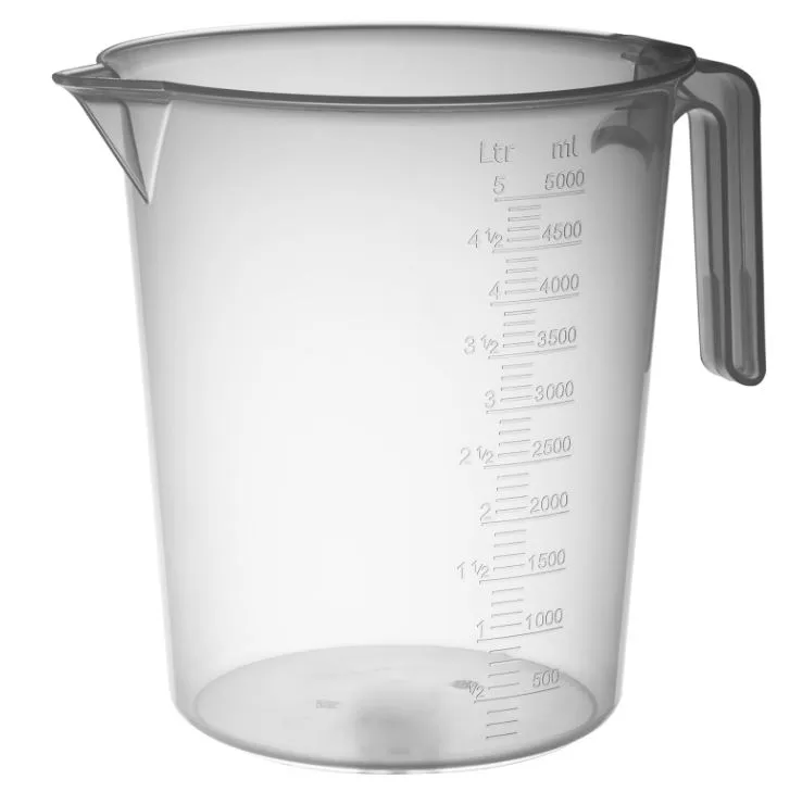 CARAFFA GRADUATA 5LT C/MANICO APERTO TRASPARENTE