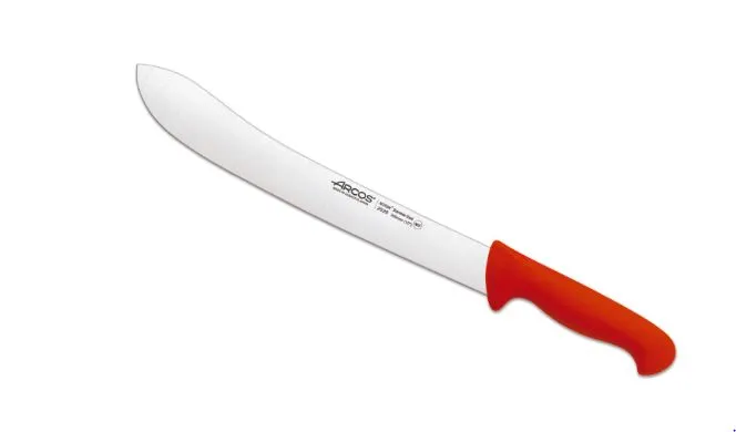 COLTELLO PROFESSIONALE DA MACELLAIO 30CM MANICO ROSSO