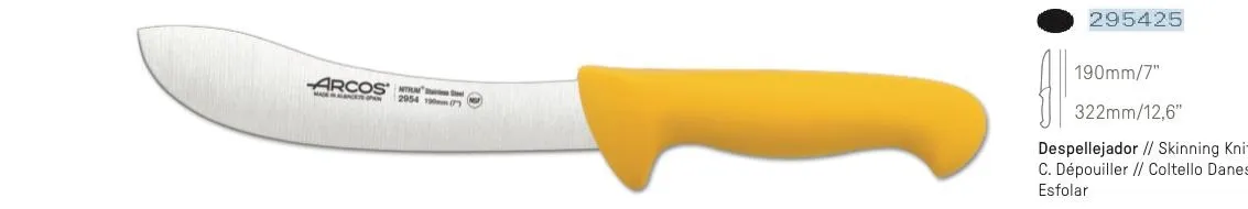 COLTELLO PROFESSIONALE PER SCUOIARE 190MM MANICO NERO