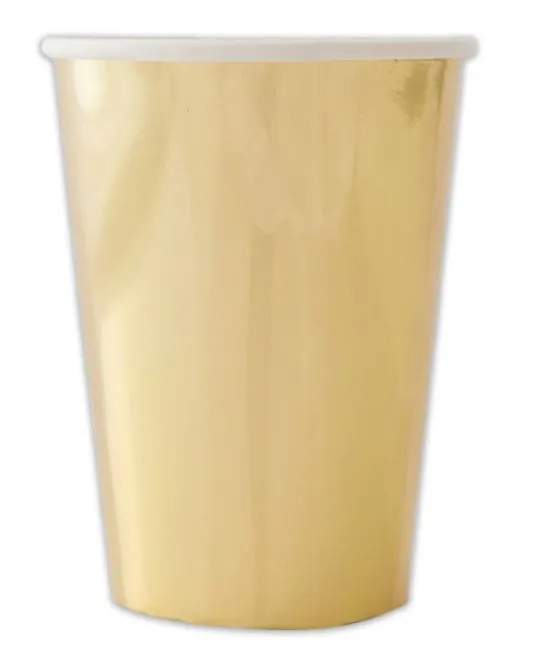 BICCHIERE CARTONCINO 200CC ORO METAL 8PZXCF