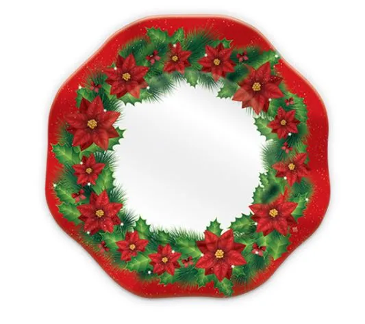 PIATTO DESSERT CARTONCINO D.20 CHRISTMAS TIME NATALE 8PZXCF