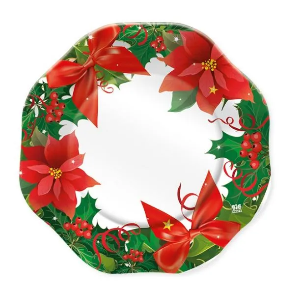 PIATTO DESSERT CARTONCINO D.18 CHRISTMAS HARMONY NATALE 8PZXCF
