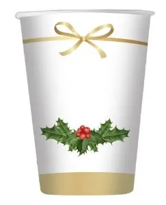 BICCHIERE CARTA 200CC CHRISTMAS CHIC NATALE 8PZXCF