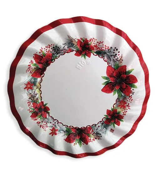 PIATTO DESSERT CARTONCINO D.20 NOEL NATALE 8PZXCF