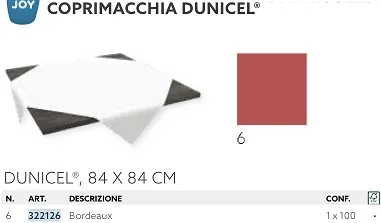COPRIMACCHIA 84X84 DUNICEL BORDEAUX 100PZXCT
