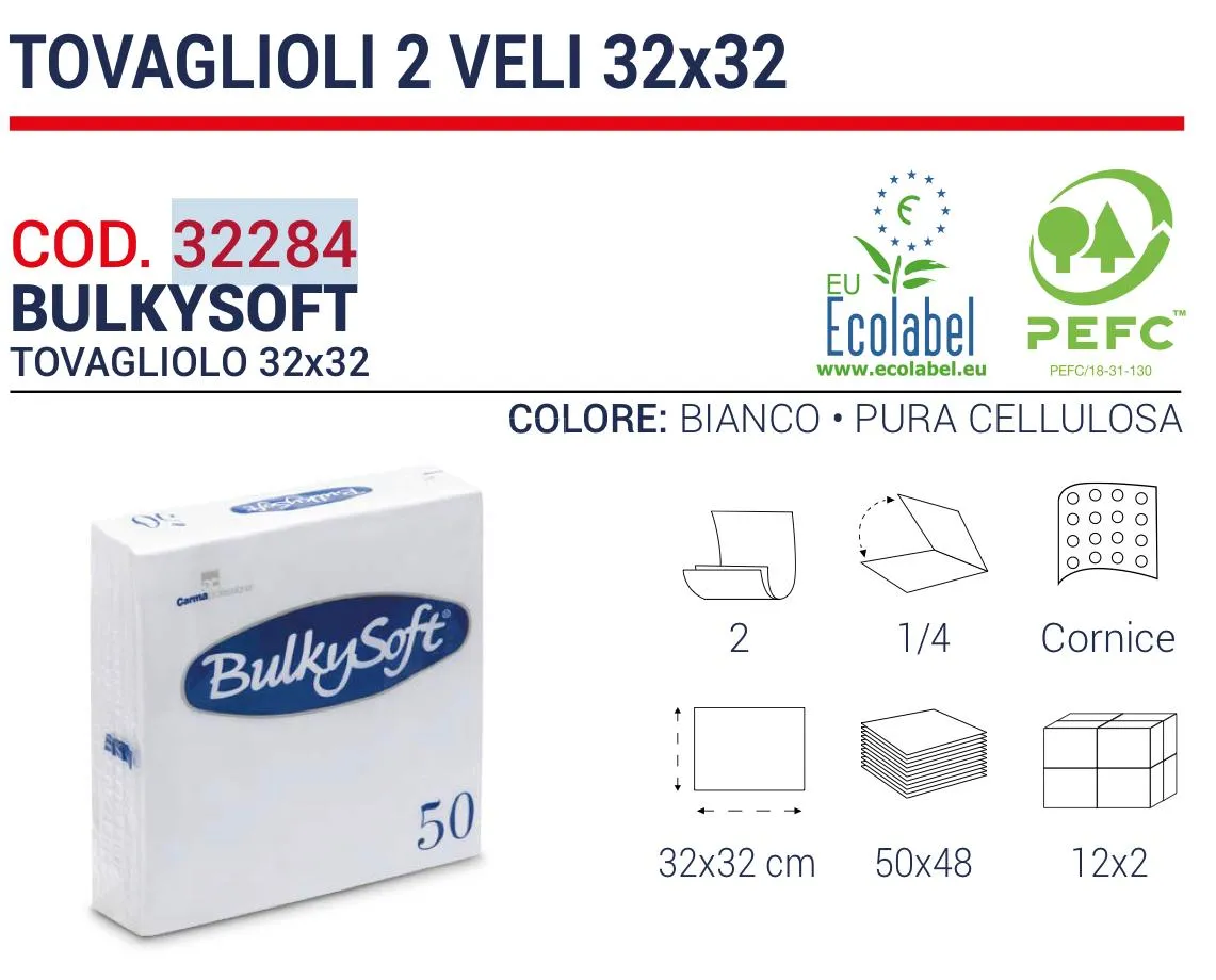 TOVAGLIOLO 2V 32X32 BIANCO 50PZX48CFXCT