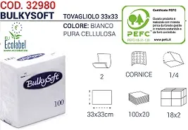 TOVAGLIOLO 2V 33X33 BIANCO 100PZX20CFXCT