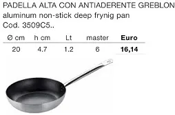 PADELLA TENDER ALU EASY ALTA ANTIADERENTE D20 ALLUMINIO