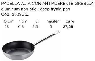 PADELLA TENDER ALU EASY ALTA ANTIADERENTE D28 ALLUMINIO