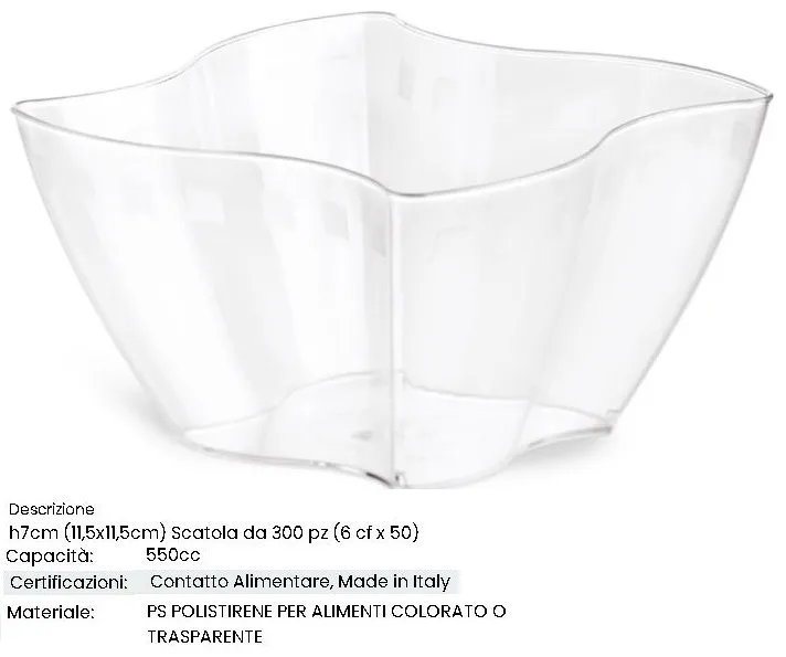 COPPA ELIKA 550CC TRASPARENTE PS 50PZX6CFXCT