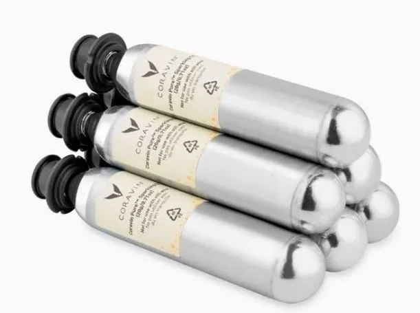 CAPSULE DI CO2 SPARKLING GR20 SISTEMA MESCITA SPUMANTE CORAVIN 6PZXCF ACCIAIO