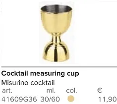 MISURINO ACCIAIO COCKTAIL 30/60ML ORO