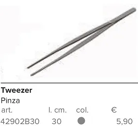 PINZA COCKTAILS ACCIAIO 30CM CANNA DI FUCILE