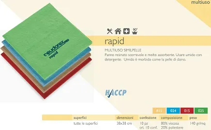 PANNO MULTIUSO RAPID ROSSO SIMILPELLE 38X38 10PZ