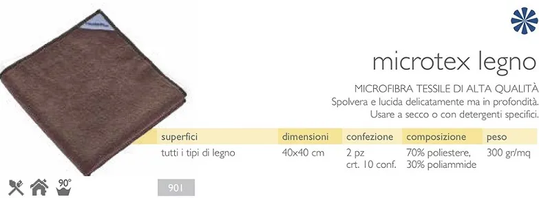 PANNO MICROTEX LEGNO 40X40 2PZ - 10CFXCT