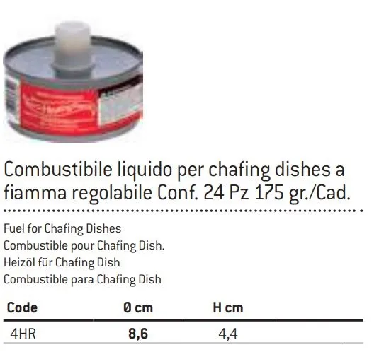 LIQUIDO COMBUSTIBILE 175G X SCALDAVIVANDE 24PZXCT