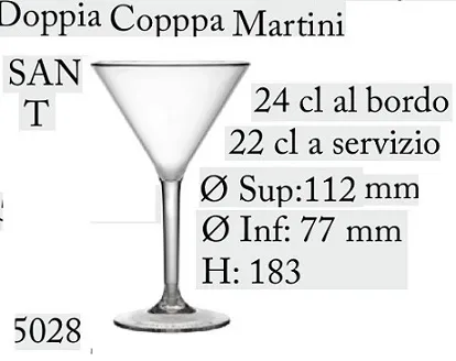 COPPA MARTINI POLICARBONATO TRASPARENTE