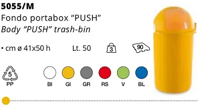 GETTACARTE PUSH BASC PLASTICA 50LT GIALL