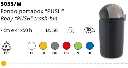 GETTACARTE PUSH BASC PLASTICA 50LT GRIGI