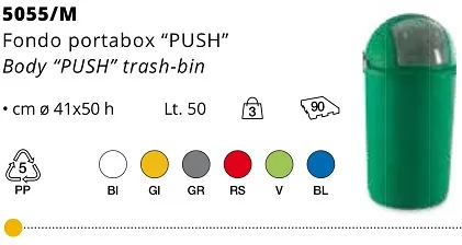 GETTACARTE PUSH BASC PLASTICA 50LT VERDE