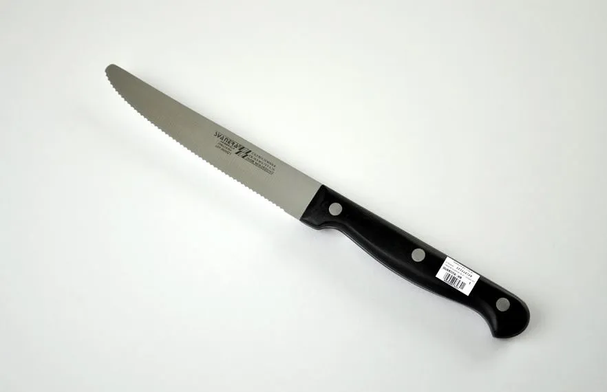 COLTELLO BISTECCA SEGHETTATO 210MM ACCIAIO C/MANCO NERO ECOKEM