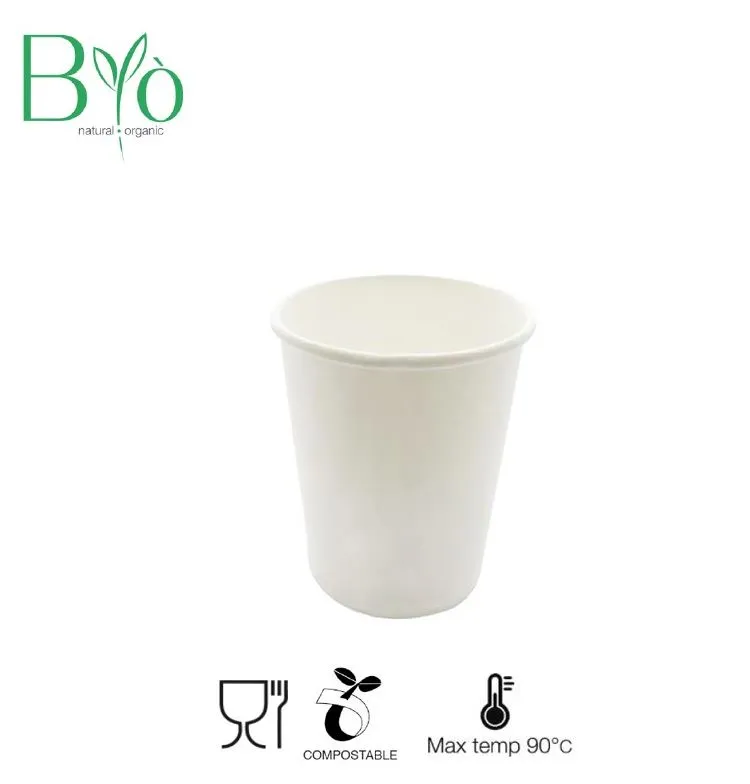 BICCHIERE CARTONCINO TAZZA BYO COMPOSTABILE 24CL 50PZX20CF BIANCO