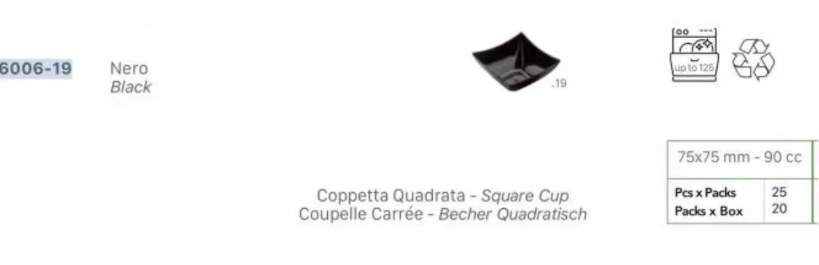 FING COPPETTA QUADRA 90CC NERO 25PZX20CFXCT GOLDPLAST