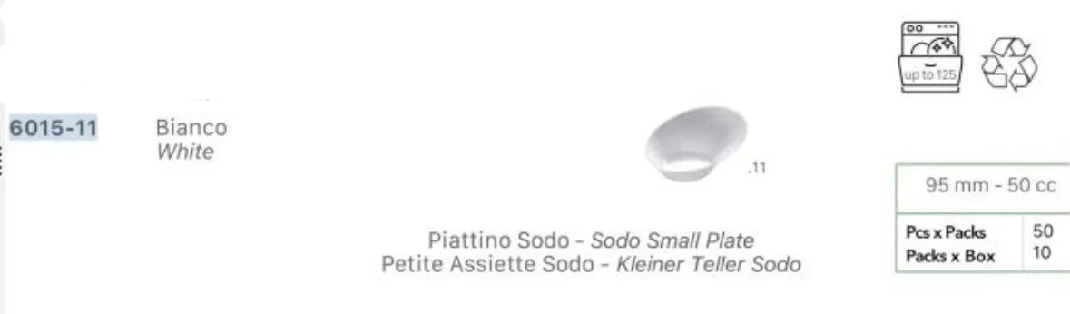 FING COPPETTA SODO 50CC BIANCO 50PZX10CFXCT