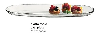 PIATTO FENICE OVALE CM41X11.5 VETRO