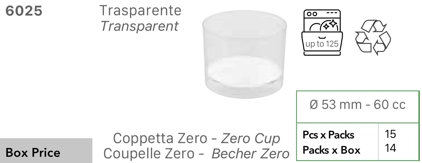FING COPPETTA ZERO 60CC TRASPARENTE 15PZX14CFXCT