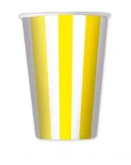 BICCHIERE CARTA 470CC STRISCE GIALLO 6PZ