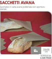 SACCHETTO SNACK 15X20 MARRONE 2500PZ