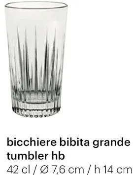 BICCHIERE TUMBLER ALTO MIX & CO COCKTAIL 42CL 6PZXCF VETRO