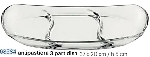 ANTIPASTIERA 3 SCOMPARTI BANQUET CM37X20 VETRO