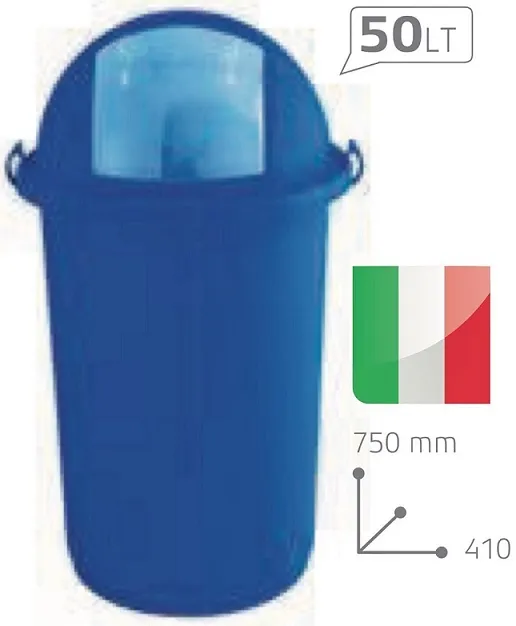 GETTACARTE PUSH BASC PLASTICA 50LT BLU