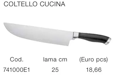 COLTELLO PROFESSIONALE ACCIAIO CUCINA GRCHEF 25CM