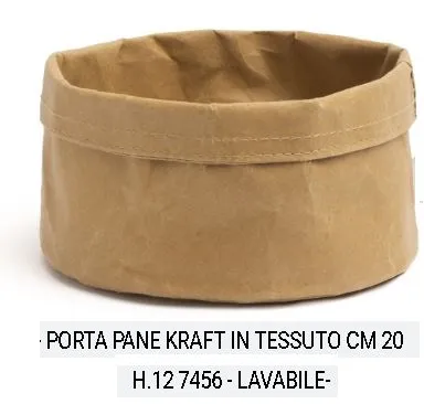 CESTINO FAGOTTINO PORTA PANE D20 KRAFT LAVABILE 5PZXCF
