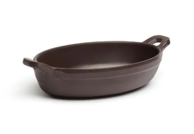 MINI PADELLA OVALE CM15X8 MARRONE GHISA SMALTATA