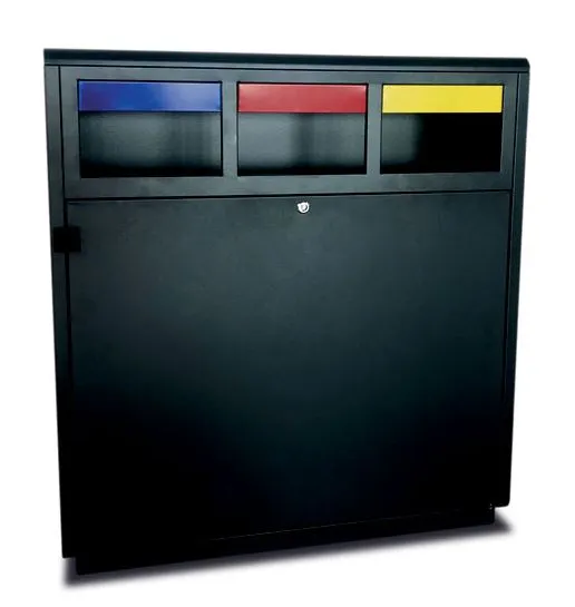 PATTUMIERA GETTACARTE PURE DIFFERENZIATA NERO 40LT 3 SCOMPARTI 101X32X109H
