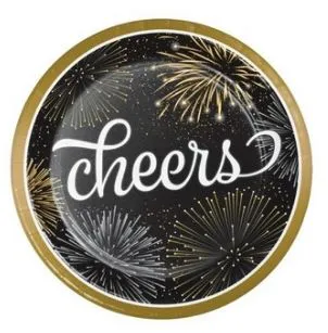 PIATTO CARTONCINO ELEGANT NEW YEAR CAPODANNO D17.4 8PZXCF 359540