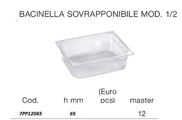 BACINELLA IN POLIPROPILENE 1/2 H65 325X265