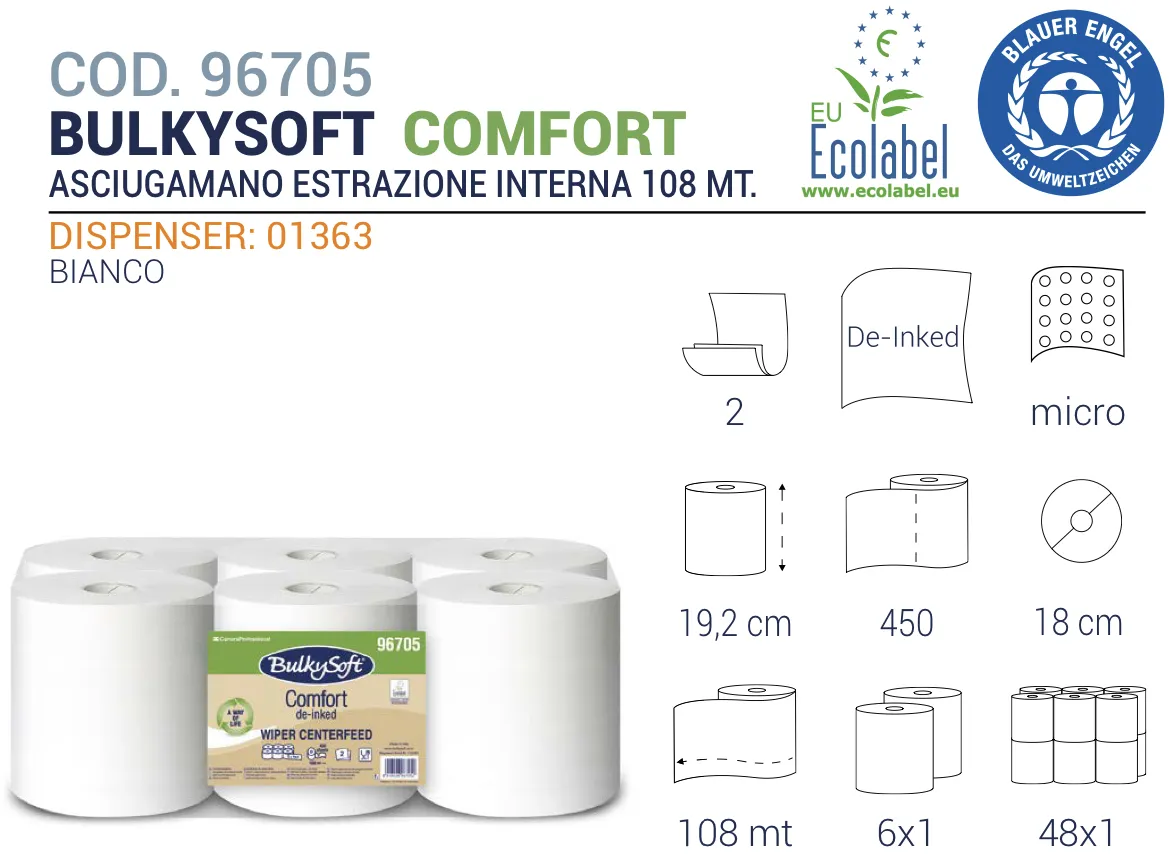 BOBINA BULKYSOFT COMFORT ESTRAZIONE CENTRALE 2V 450STRAPPI DE INKED 6RTXCF