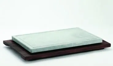 PIETRA OLLARE RETTANGOLARE 25X40 CON BASE IN LEGNO WENGE'