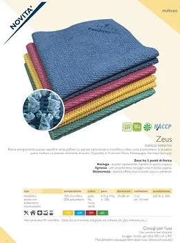 PANNO 37X38 ZEUS MULTIUSO HACCP GIALLO 5PZX10CF