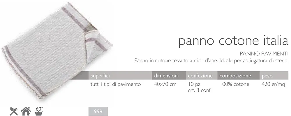 PANNO PAVIMENTO 40X70 COTONE 10PZX3CF