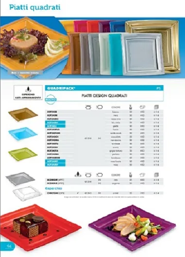 PIATTO QUADRO QUADRIPACK 24X24 TORTORA 50PZX8CFXCT