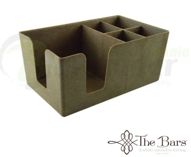 BAR ORGANISER CADDY PORTA CANNUCCE E TOVAGLIOLO WOOD LEGNO