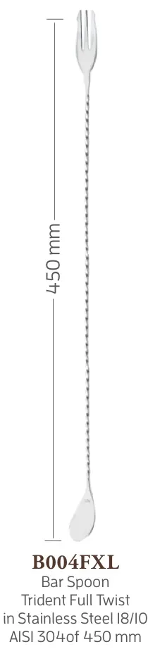 CUCCHIAIO BAR C/FORCHETTA 45CM ACCIAIO