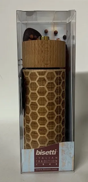 MACINA PEPE HONEYCOMB CILINDRICO LEGNO NATURALE 16.5CM