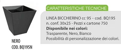 FING BICCHIERINO COPPETTA QUADRO ROMBO 95CC NERO PS 25PZX30CFXCT BQ122N/95